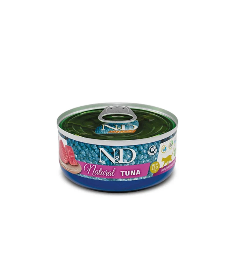 FARMINA N&D GATTO NATURAL CON TONNO DA 70 GR IN LATTINA