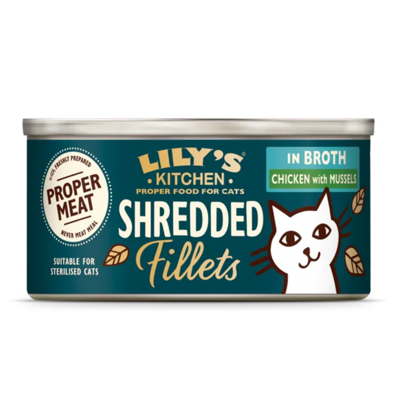 Lily's Kitchen Shredded Fillets Chicken & Mussels in Broth Wet Cat Food