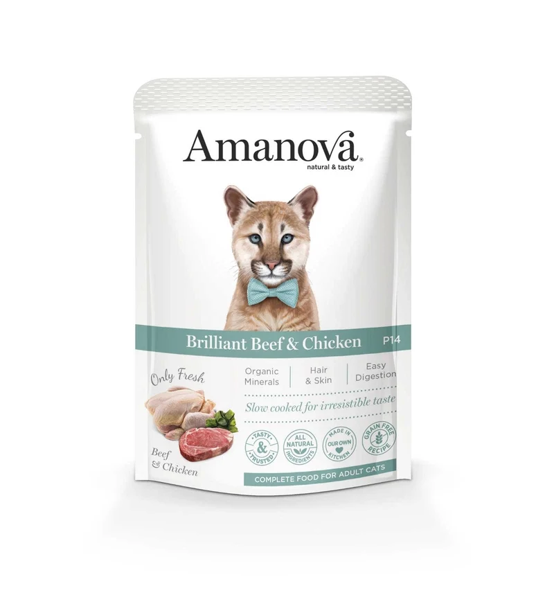 AMANOVA GATTO BRILLIANT MANZO E POLLO P14 DA 85 G IN BUSTA