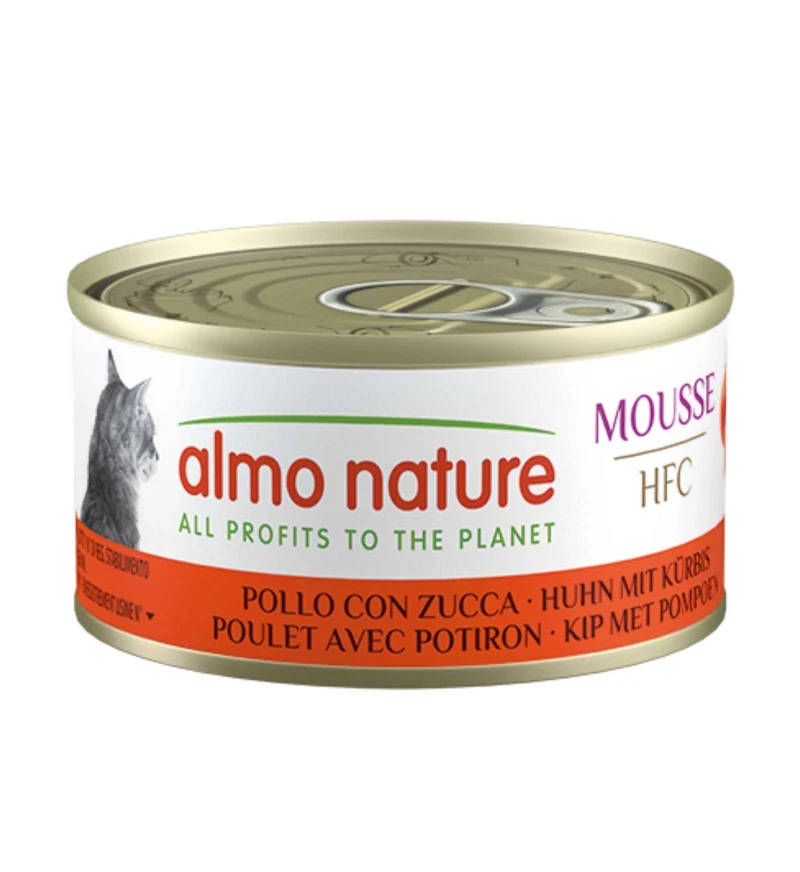 ALMO NATURE GATTO HFC MOUSSE POLLO CON ZUCCA DA 70 GR IN LATTINA