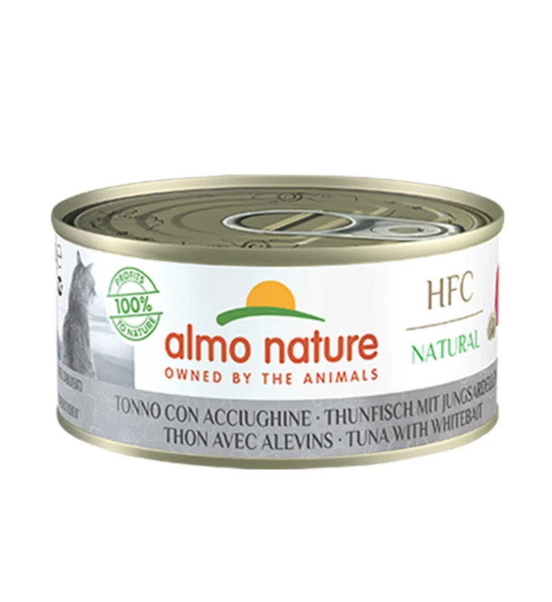 ALMO NATURE HFC GATTO NATURAL CON TONNO E ACCIUGHINE IN LATTINA