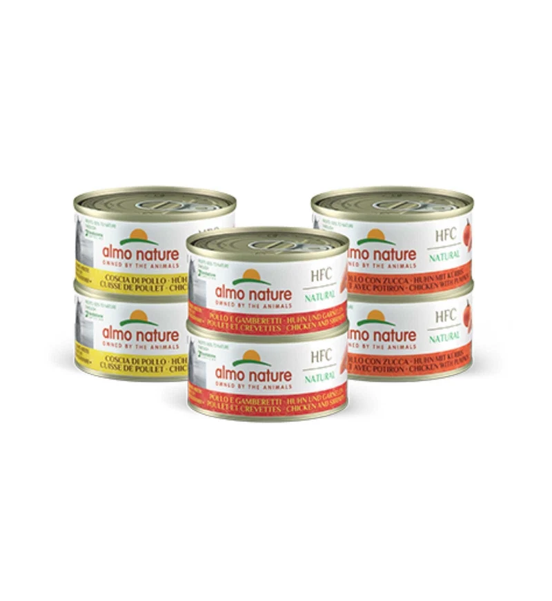 ALMO NATURE HFC GATTO NATURE CAT MULTIPACK CON POLLO 6 PEZZI DA 70 GR