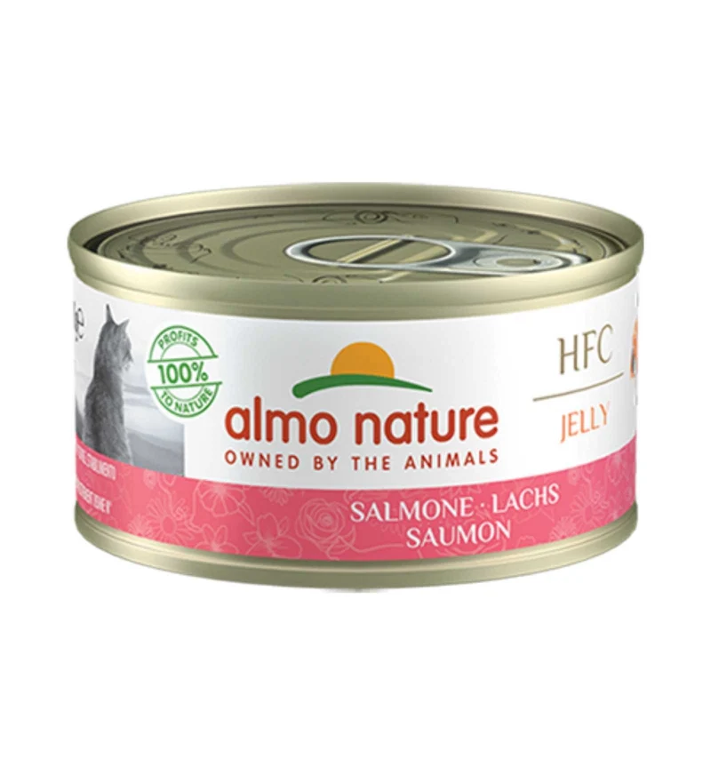 ALMO NATURE HFC GATTO JELLY CON SALMONE DA 70 GR IN LATTINA
