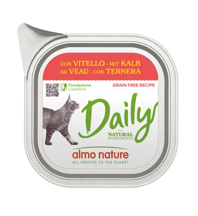 ALMO NATURE GATTO DAILYMENU CON VITELLO DA 100 GR IN VASCHETTA