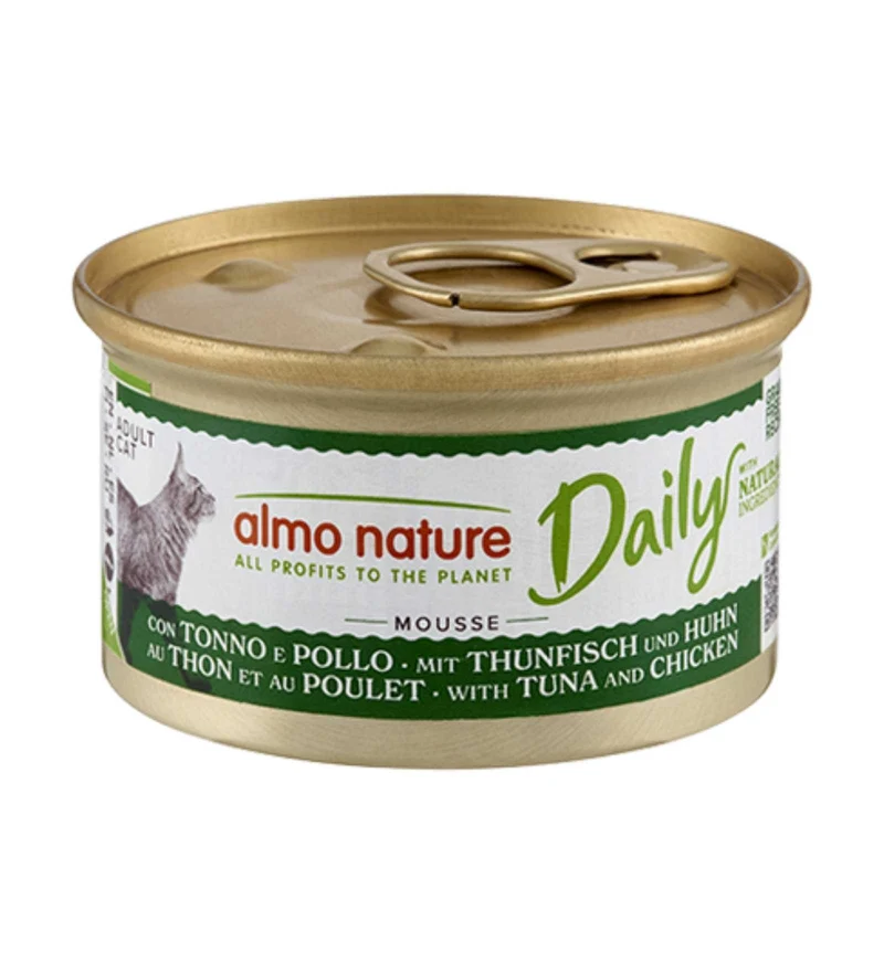 ALMO NATURE GATTO DAILYMENU MOUSSE CON TONNO E POLLO DA 85 GR IN LATTINA