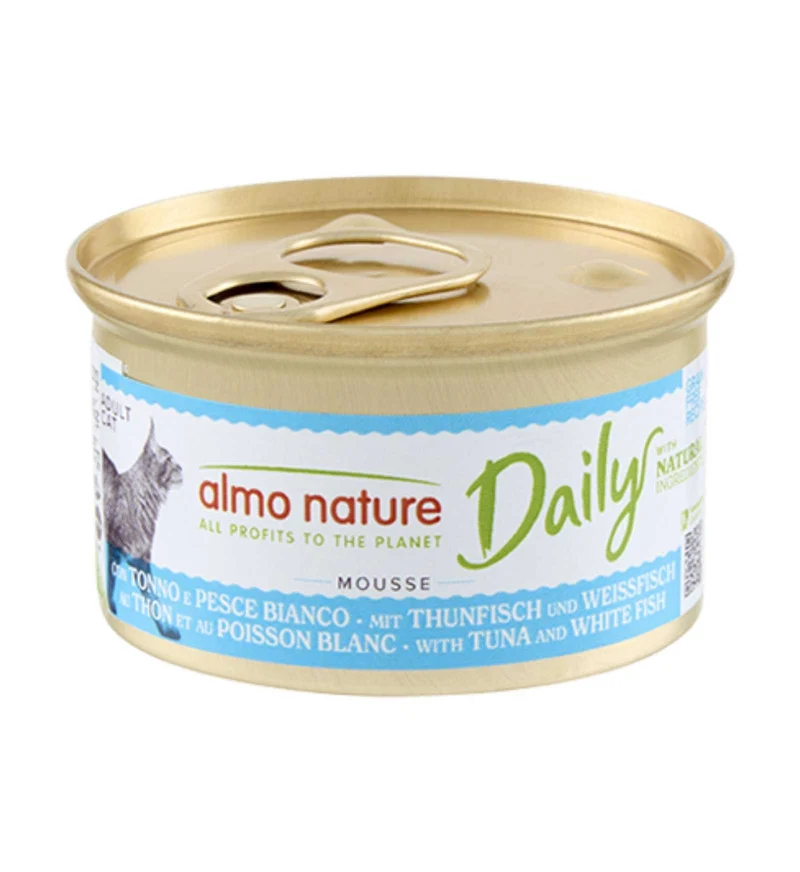 ALMO NATURE GATTO DAILYMENU MOUSSE CON TONNO E PESCE BIANCO DA 85 GR IN LATTINA