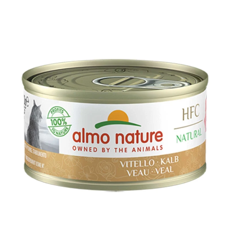 ALMO NATURE HFC GATTO NATURAL CON VITELLO DA 70 GR IN LATTINA