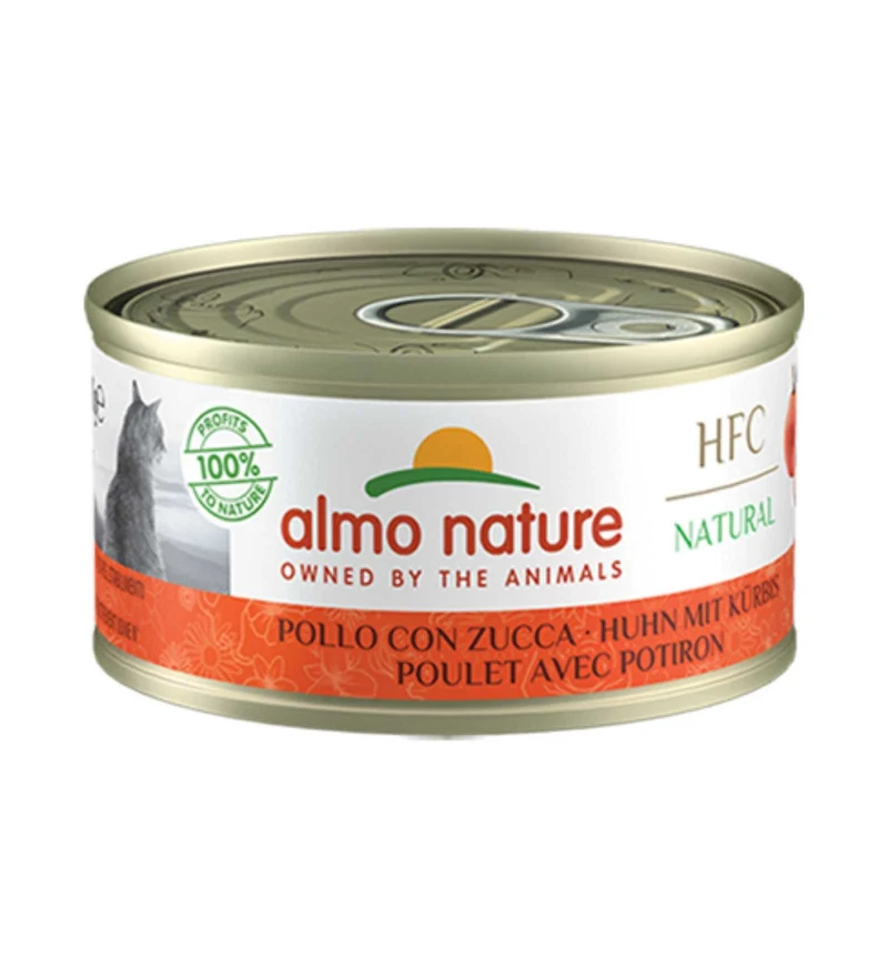 ALMO NATURE HFC GATTO NATURAL CON POLLO E ZUCCA DA 70 GR IN LATTINA