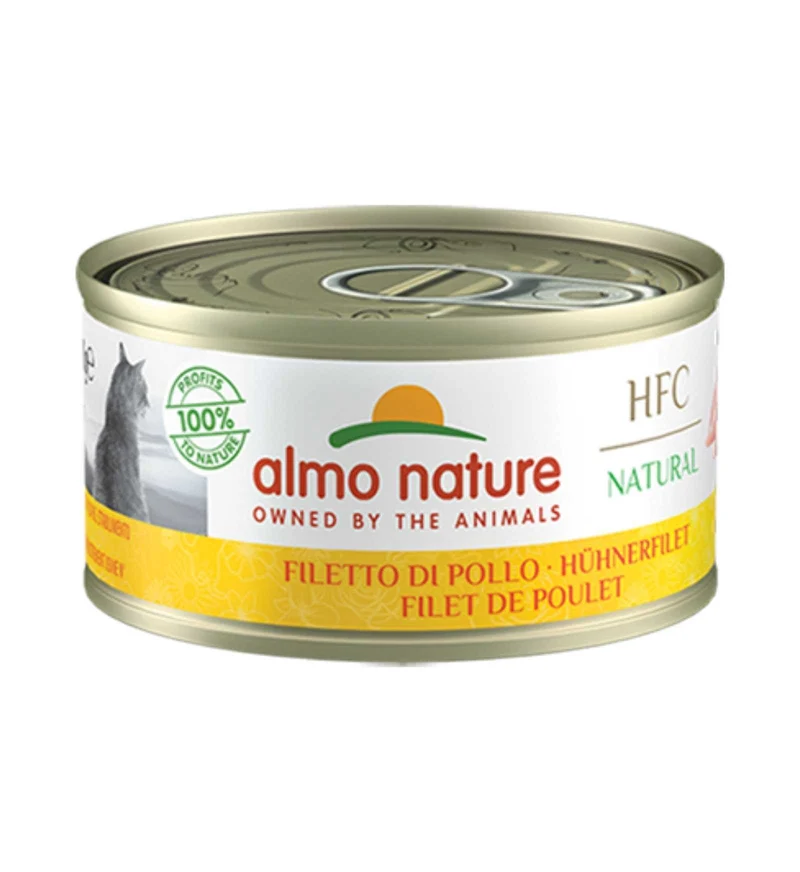 ALMO NATURE HFC GATTO NATURAL CON FILETTO DI POLLO DA 70 GR IN LATTINA