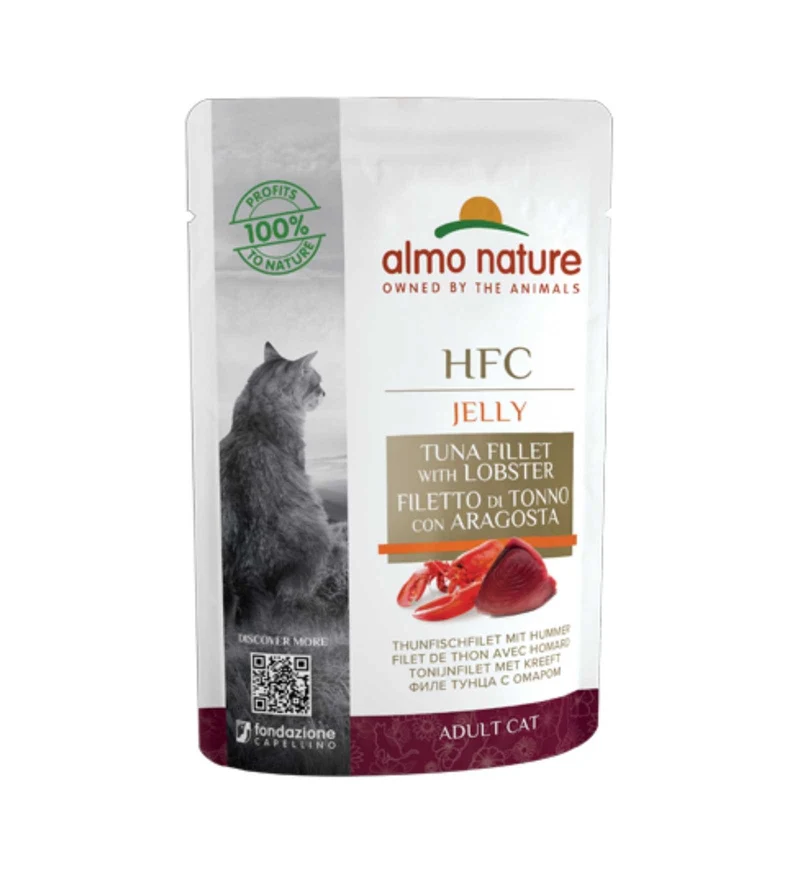 ALMO NATURE HFC GATTO CLASSIC CUISINE CON FILETTO DI TONNO E ARAGOSTA DA 55 GR IN BUSTA