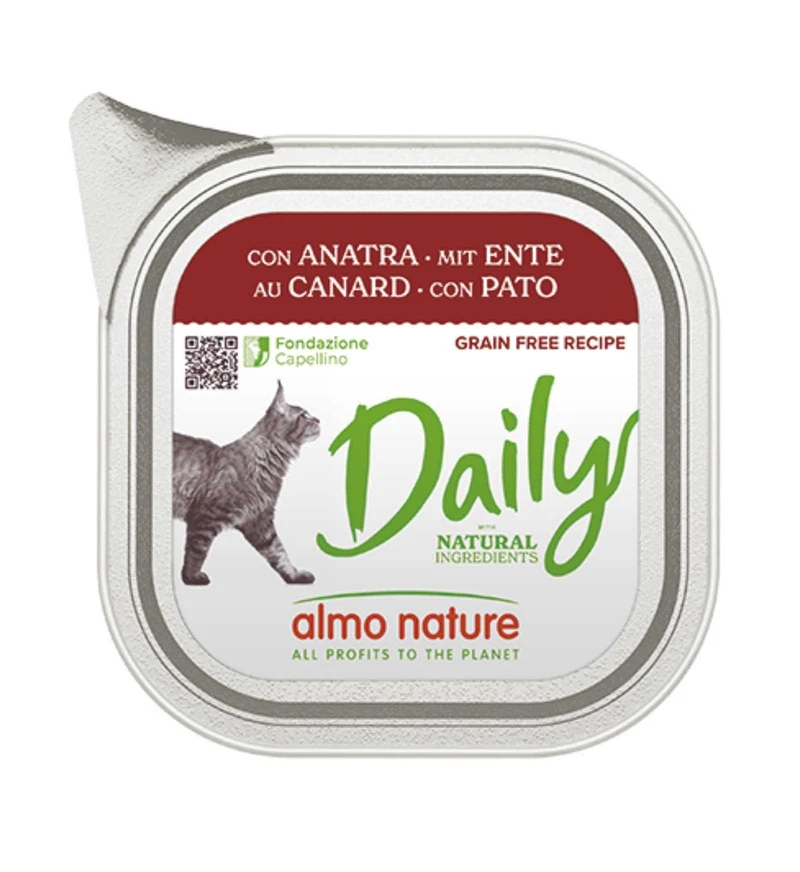 ALMO NATURE GATTO DAILYMENU CON ANATRA DA 100 GR IN VASCHETTA