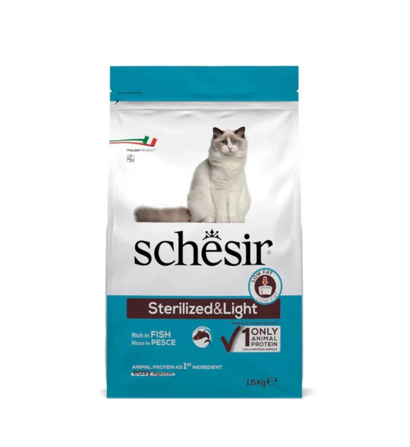 *SCHESIR GATTO STERILIZED & LIGHT LOW FAT ADULT PESCE