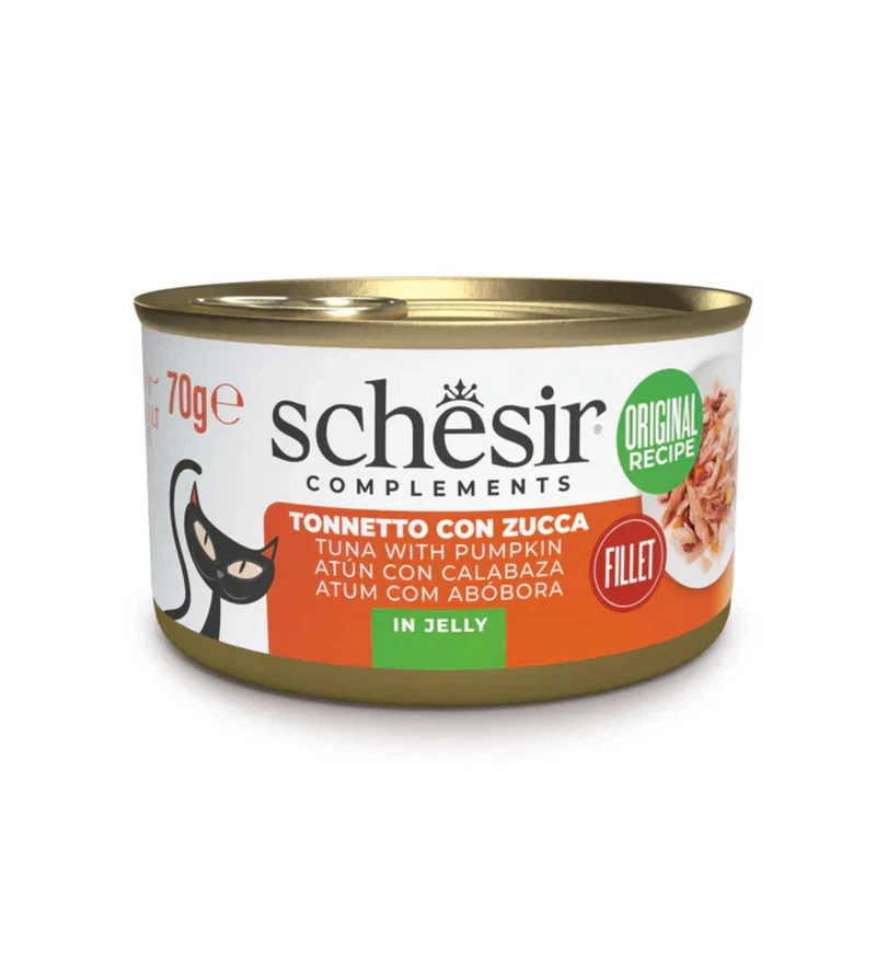 SCHESIR GATTO COMPLEMENTARE TONNO E ZUCCA IN GELATINA DA 70 GR