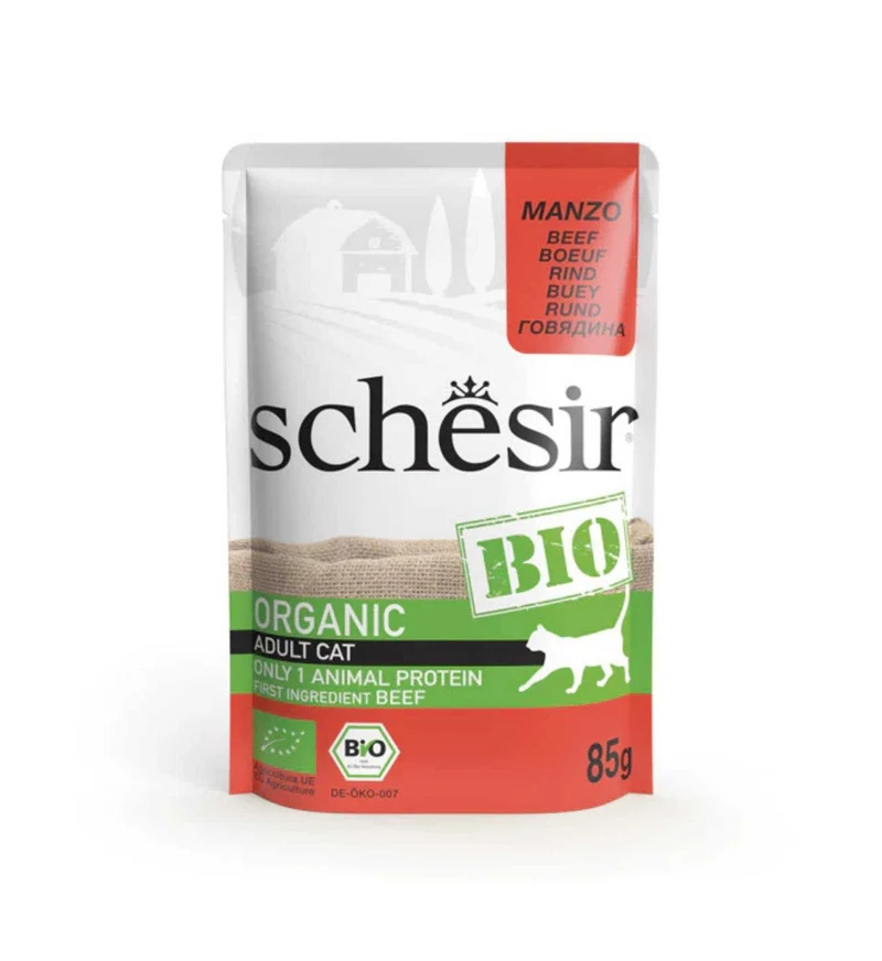 SCHESIR BIO GATTO CON MANZO DA 85 GR IN BUSTA