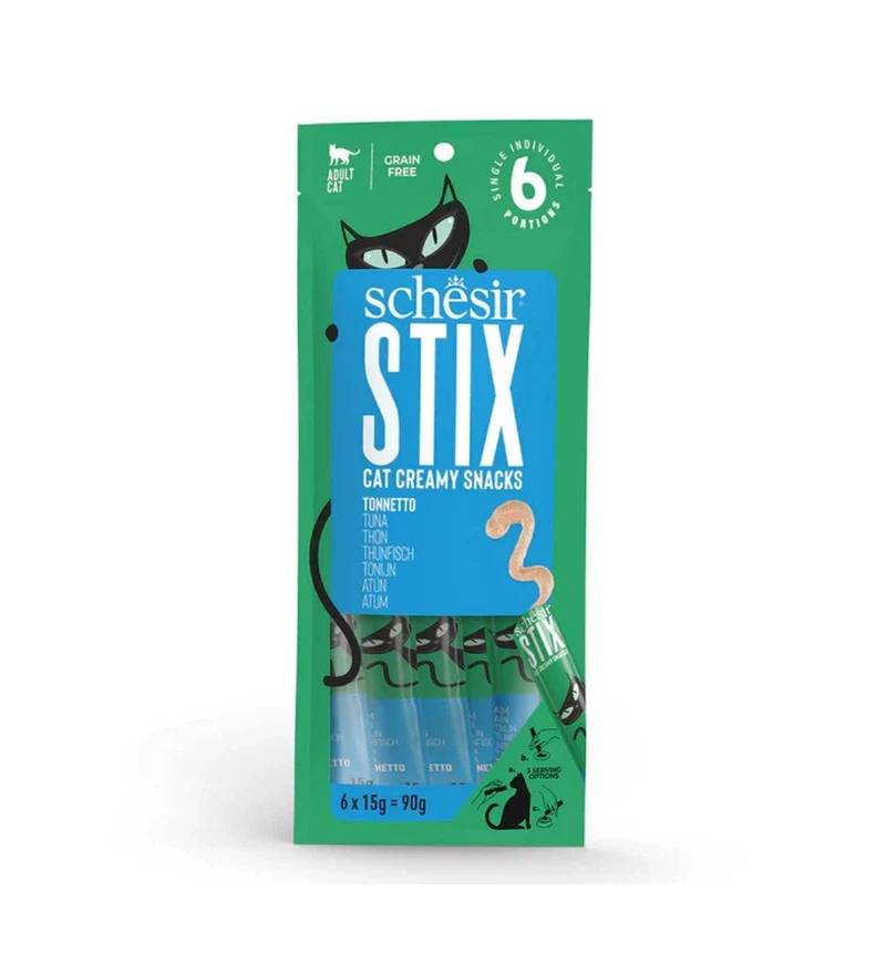 SCHESIR GATTO SNACK STIX MOUSSE TONNO 15 GR x 6 PEZZI IN BUSTA