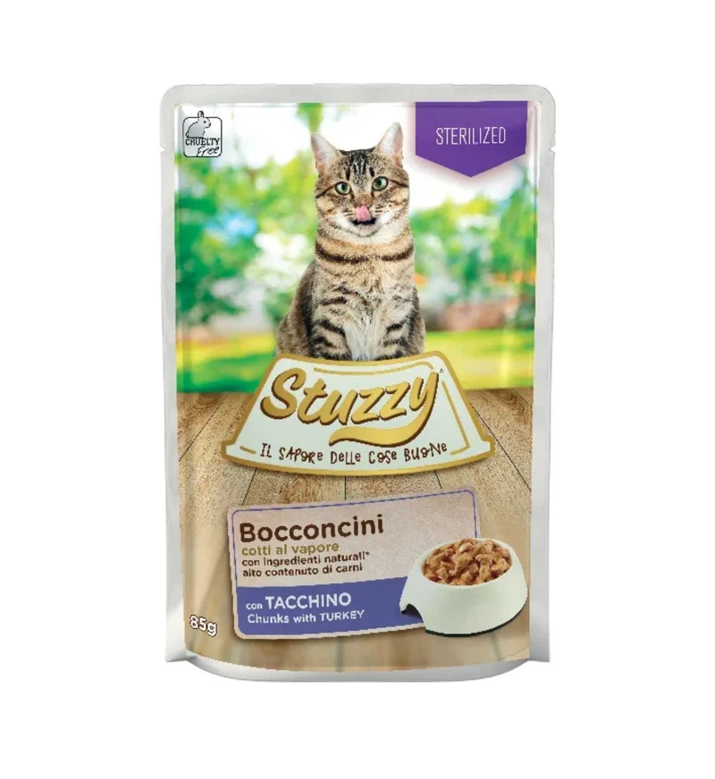 STUZZY GATTO STERILISED CON TACCHINO DA 85 GR IN BUSTA