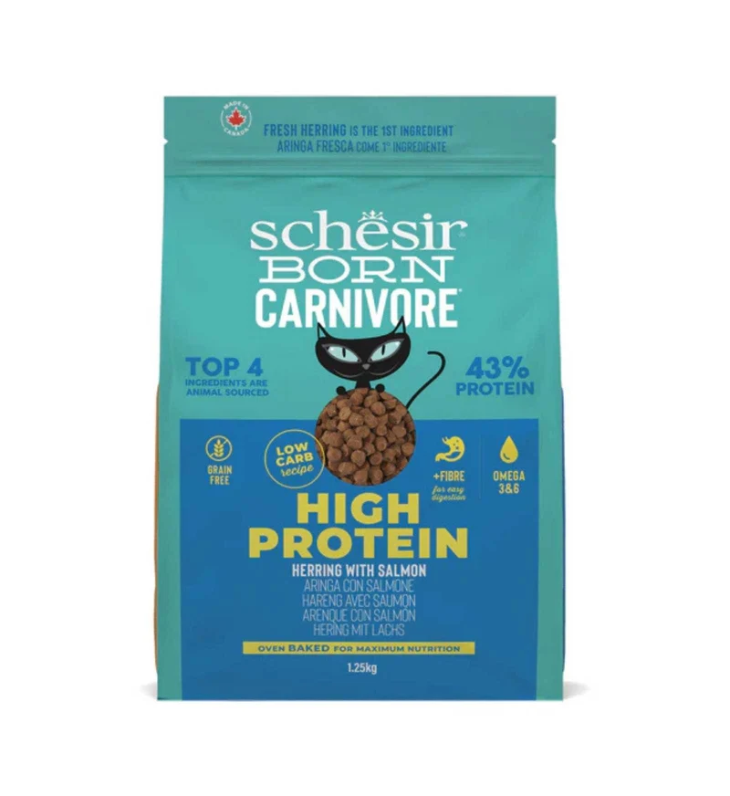 SCHESIR GATTO DRY BORN CARNIVORE ARINGA E SALMONE
