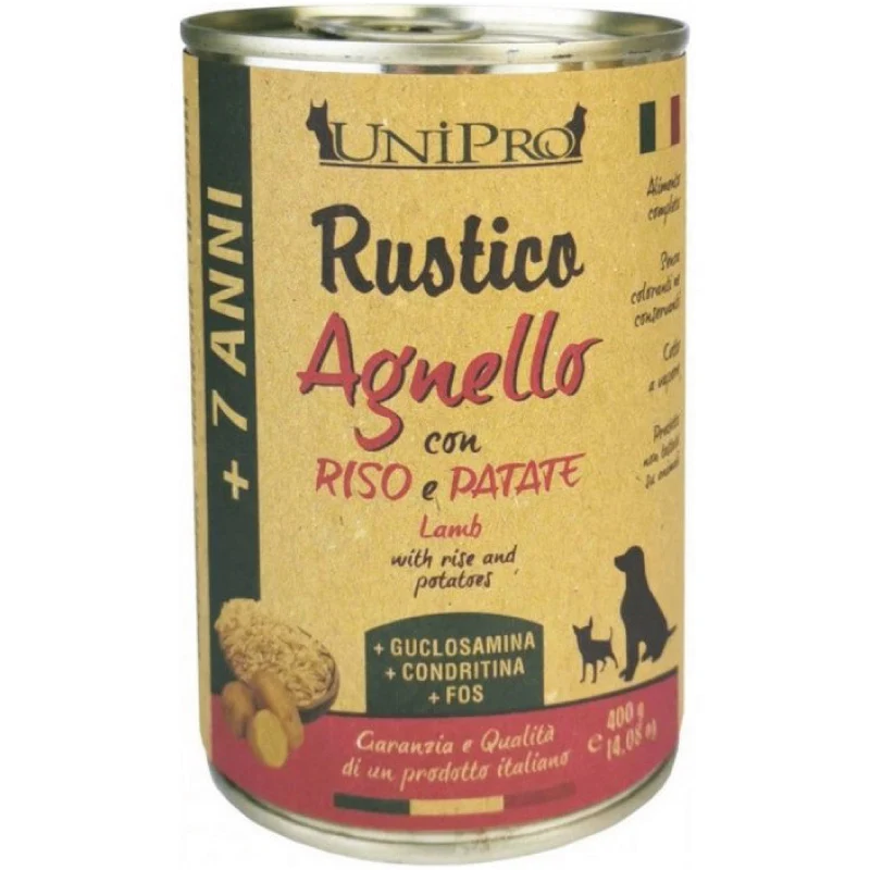 Unipro - Rustico - Adult 7+ - Agnello con Riso e Patate - 400gr
