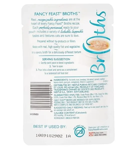 PURINA Fancy Feast Classic Broths Tuna & Vegetable Wet Cat Food 40G