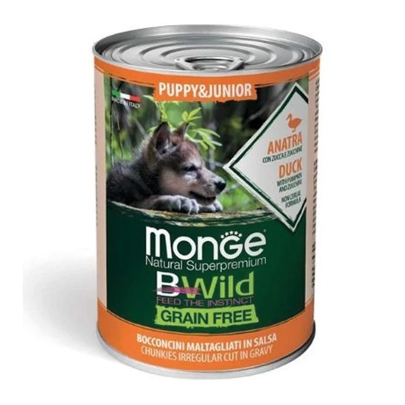 Monge - Bwild Dog - Grain Free - Puppy&Junior - Anatra - 400gr