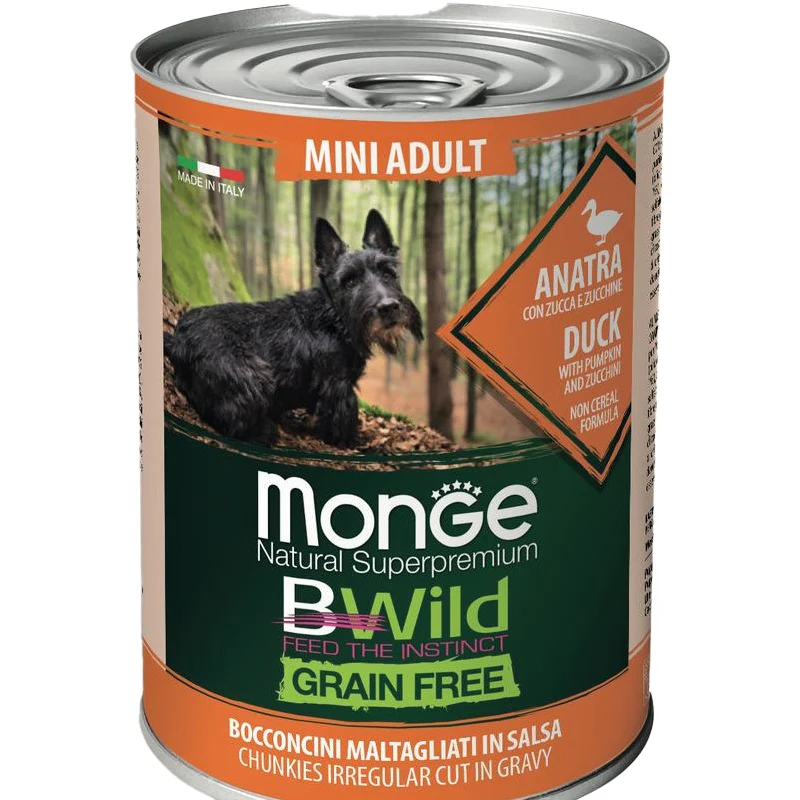 Monge - Bwild Dog - Grain Free - Mini Adult - Anatra - 400gr
