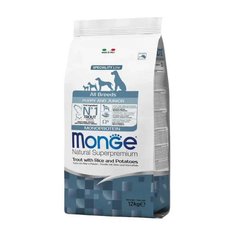 Monge - Natural Superpremium - All Breeds - Puppy&Junior - Trota - 12 kg