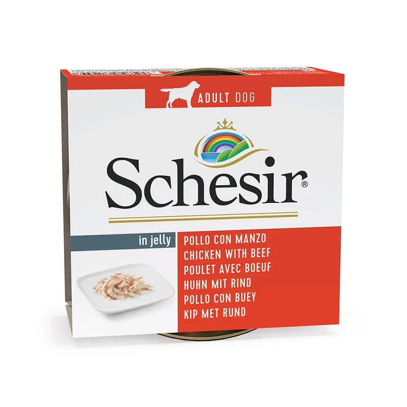 Schesir Chicken Fillets With Beef In Jelly Wet Dog Food 150G
