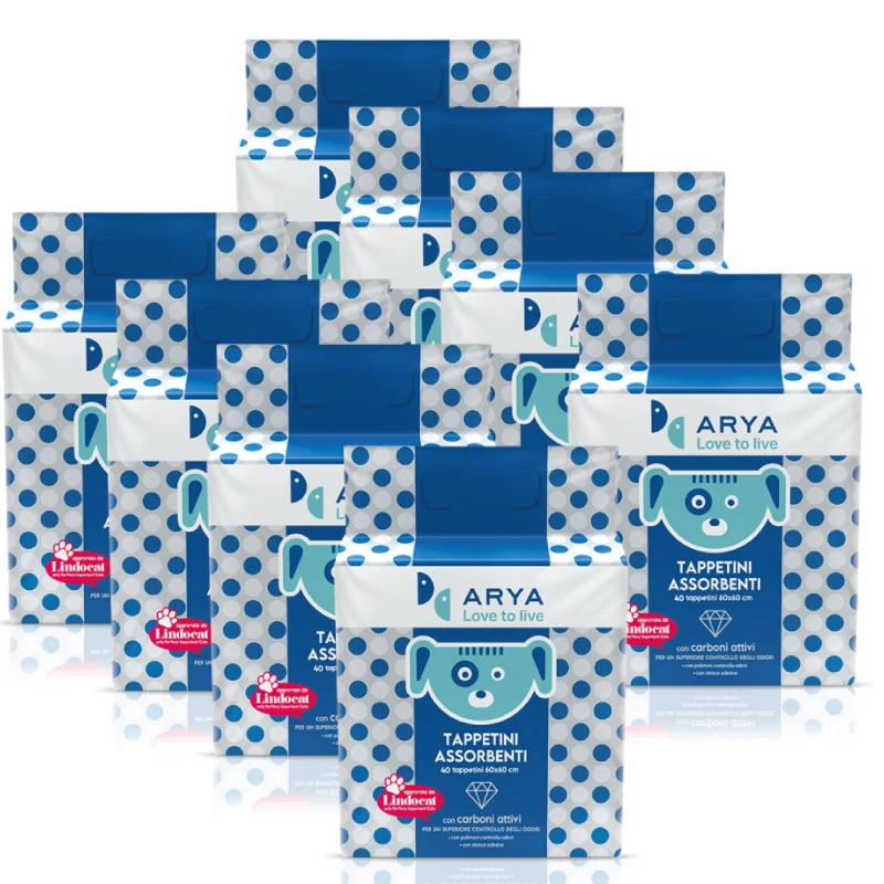 Arya - Tappetini Assorbenti - Carboni Attivi - 60x60cm - 320 pezzi
