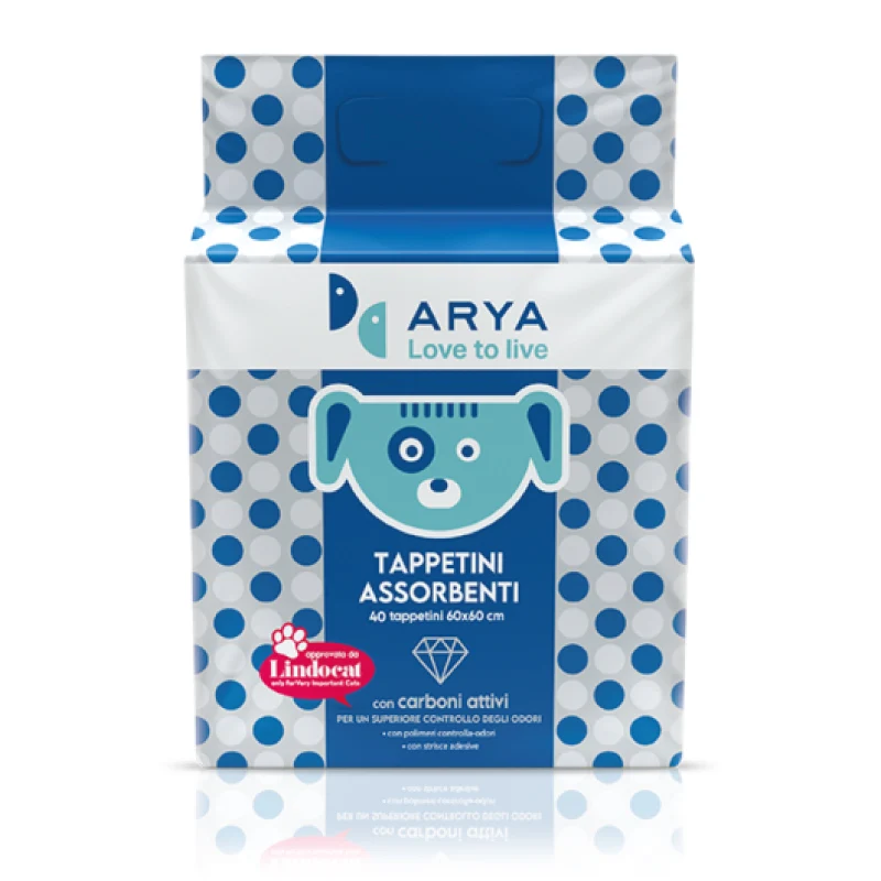Arya - Tappetini Assorbenti - Carboni Attivi - 60x60cm - 40 pezzi