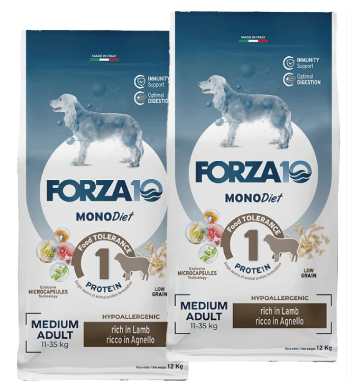 KIT 2 X Forza 10 - MonoDiet - Medium - Adult - Agnello - 12kg - DOPPIO SACCO