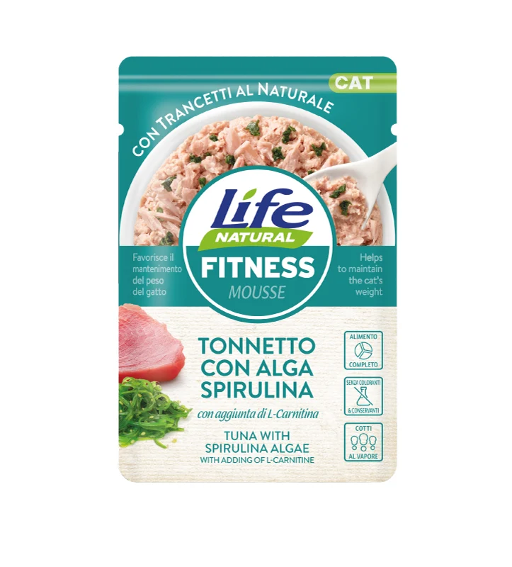 Life Cat - Natural - Mousse - Fitness - Tonnetto con Alga Spirulina - 70gr