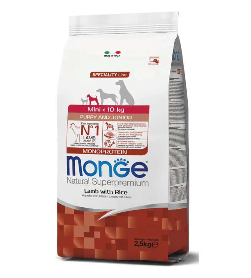 Monge - Natural Superpremium - Mini Puppy&Junior - Agnello - 7.5 kg