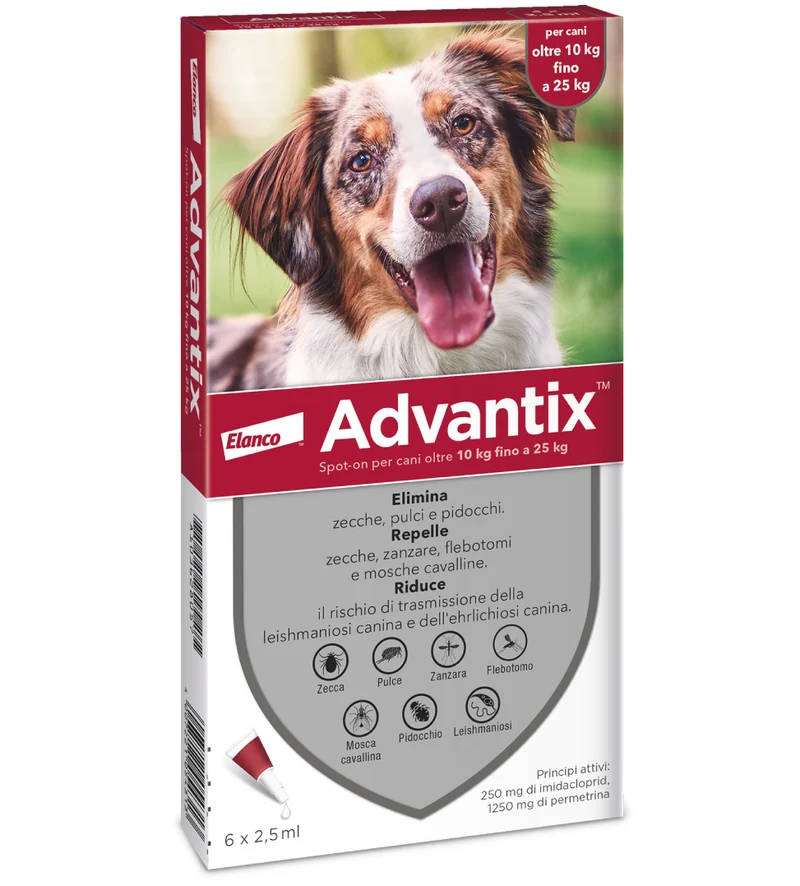 Elanco - Advantix - Da 10 a 25 kg - 6 pipette