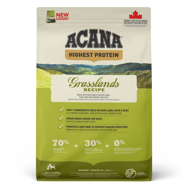 Expiry Date 02-Nov-26 Acana Grasslands Recipe Dry Dog Food - 2KG