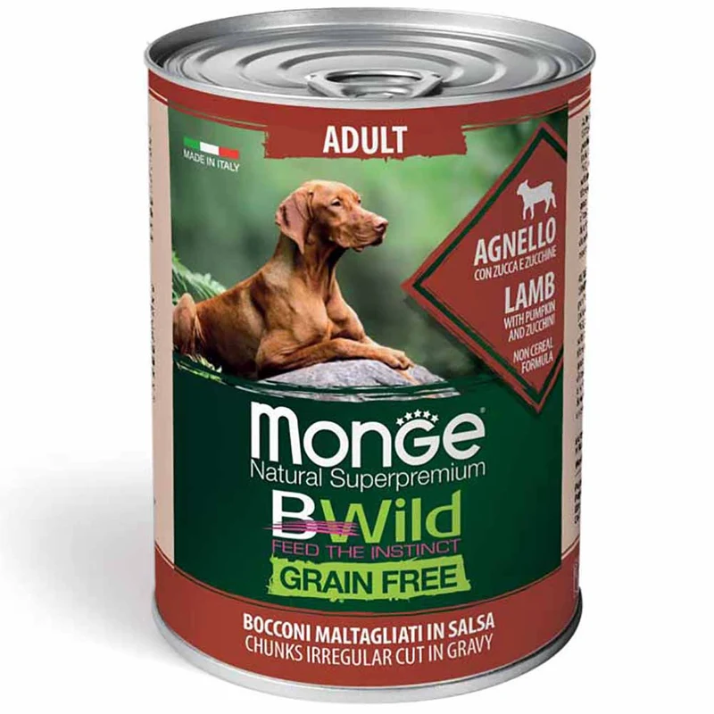 Alimento cane Monge BWild Adult agnello con zucca e zucchine 400g