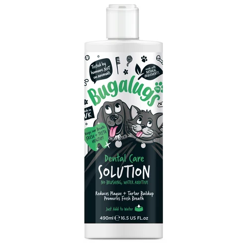 Bugalugs Dental Care Soution Water Additive For Dogs & Cats 490ML