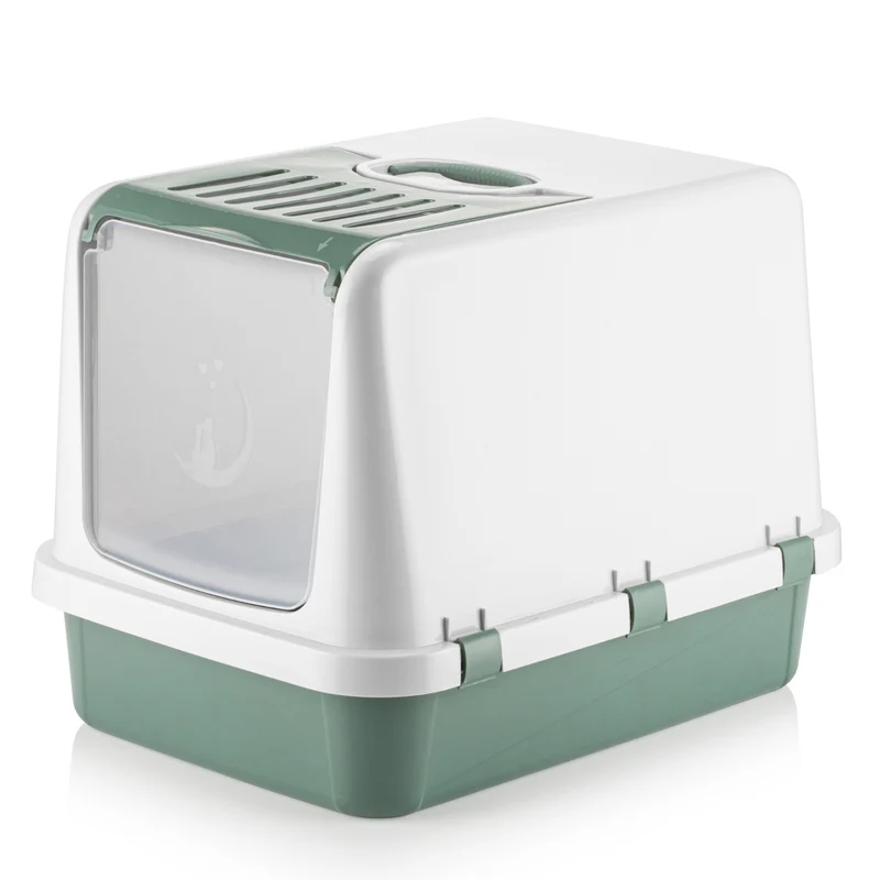 Thunder Paws Covered Cat Litter Box Green 41.5x57.2x42cm