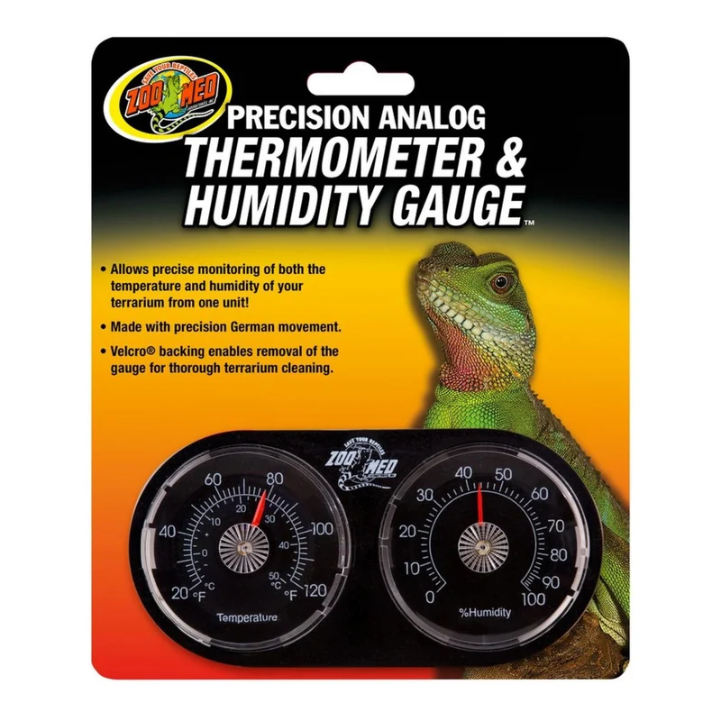 Zoo Med Precision Analog Thermometer & Humidity Gauge TH-22 for Terrariums
