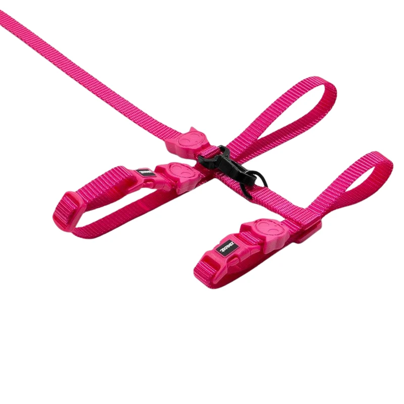 Zee.Cat Pink LED Adjustable Harness & Leash Set for Cats 15-30cm