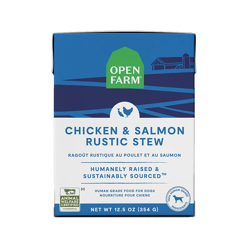 Expiry Date 23-Oct-26 Open Farm Chicken & Salmon Rustic Stew Wet Dog Food - 354G