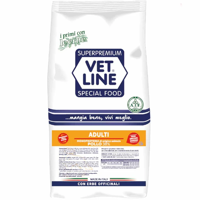 Alimento secco cane adulto pollo 12,5g Vet Line