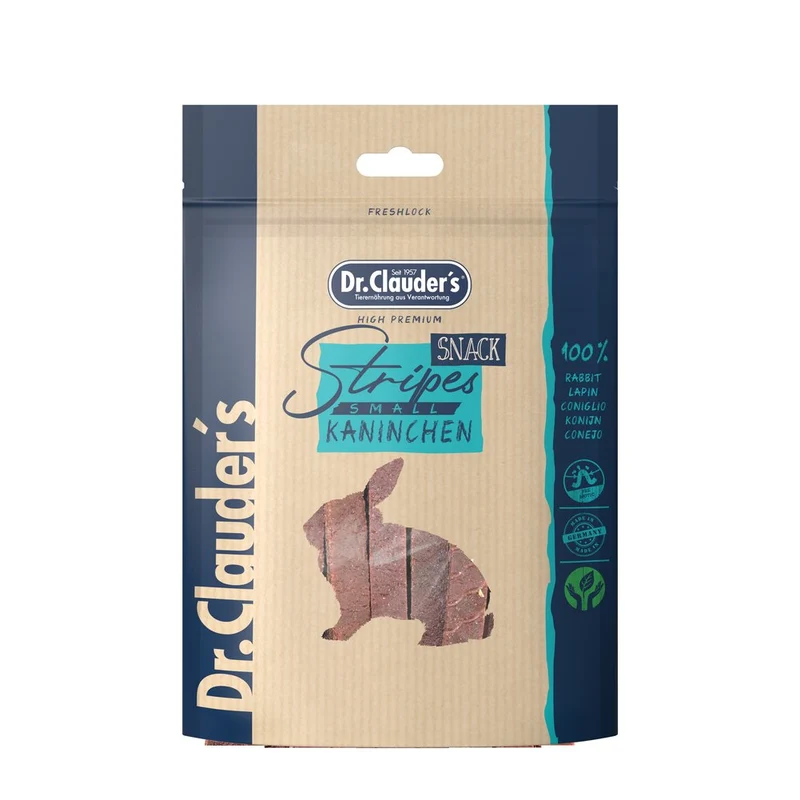 Snack Dr.Clauder s Trainee Strips Coniglio per Cani e Gatti 80g