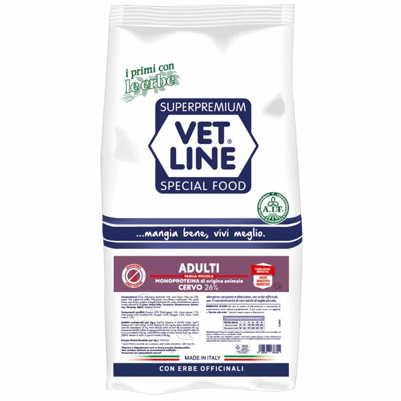 Alimento secco cane adulto taglia piccola cervo 3kg Vet Line