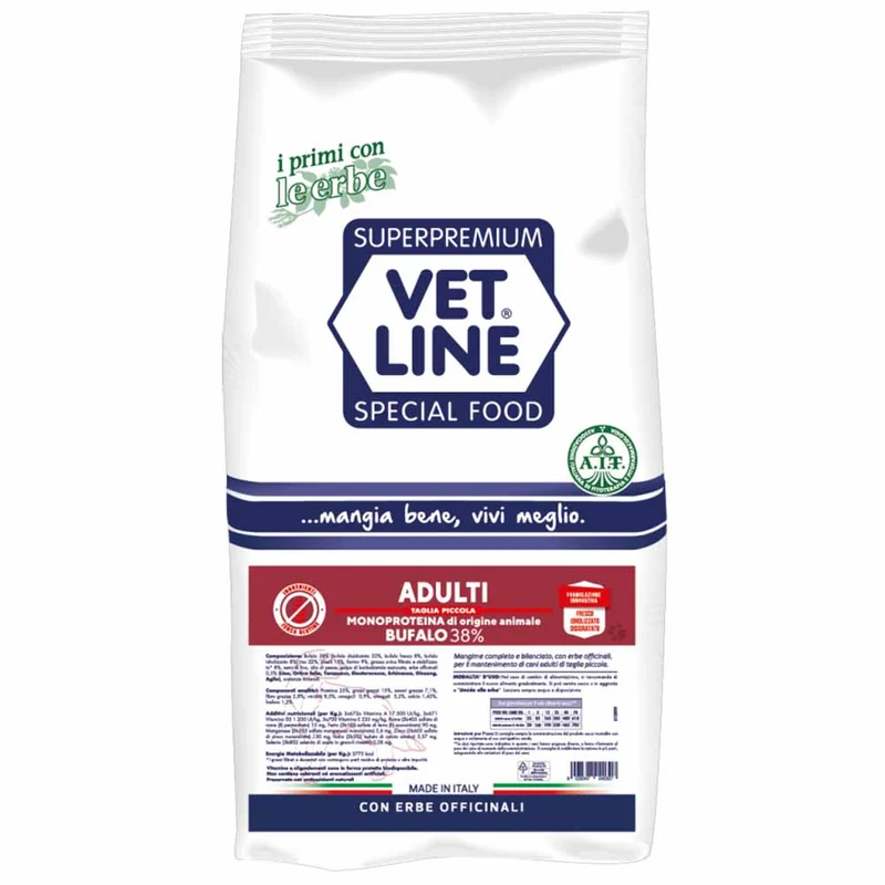 Alimento secco cane adulto taglia piccola bufalo 3kg Vet Line