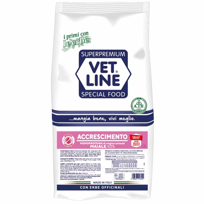 Alimento secco cane accrescimento maiale Vet Line