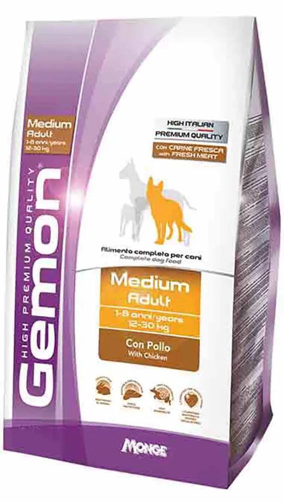 Alimento cane Monge Gemon Medium Adult pollo 15kg