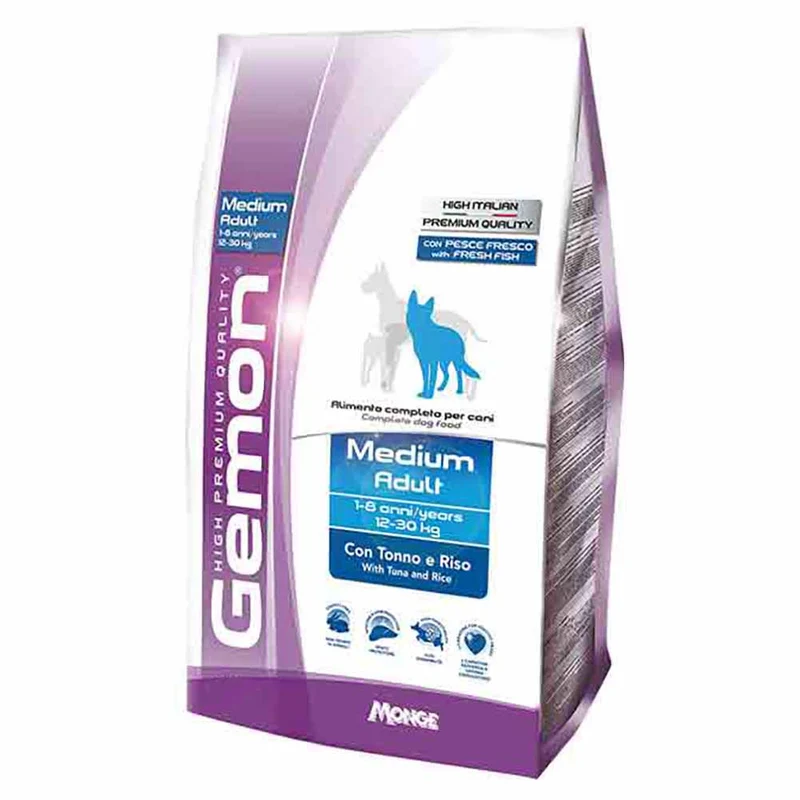Alimento cane Monge Gemon Medium Adult Tonno e riso 15kg