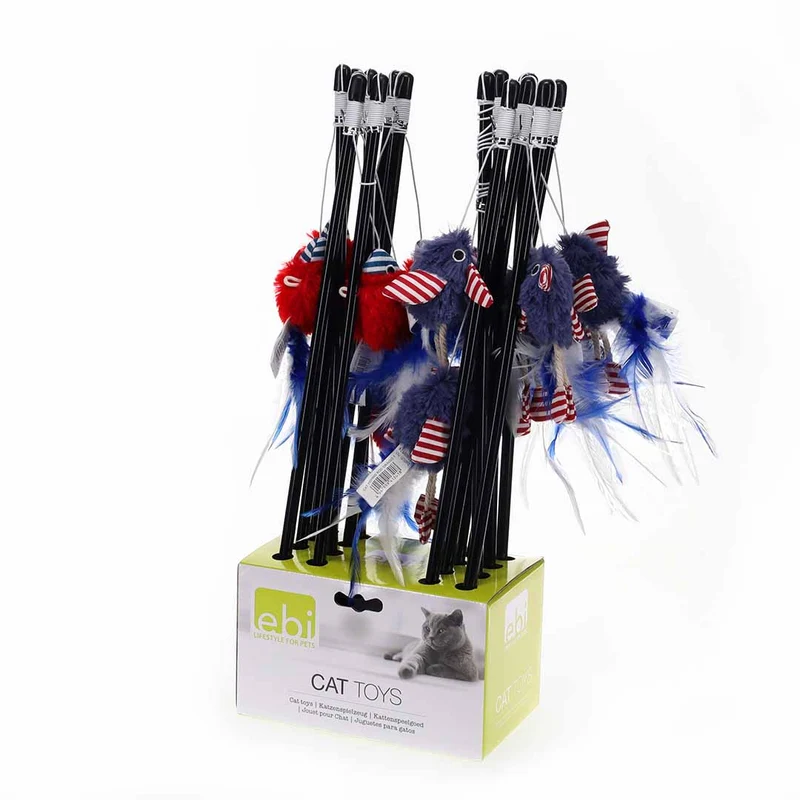 EBI Fishing Rod Gringo Cat Stimulating Toy - Fish/Bird 40CM