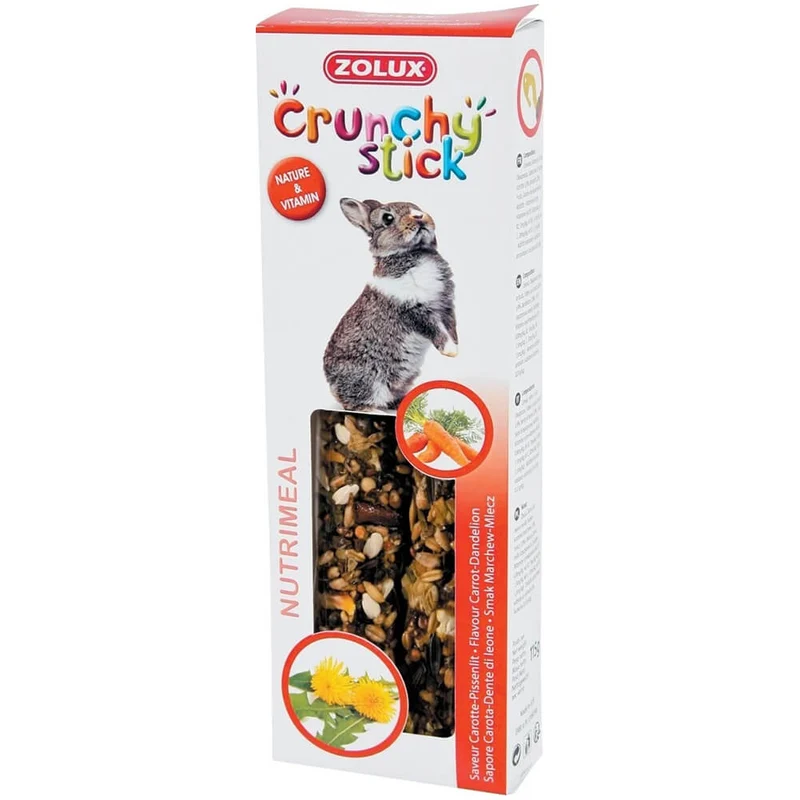 Snack per conigli Crunchy Stick carota e dente di leone