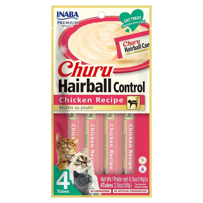 Inaba Churu Hairball Control Chicken Recipe Cat Treats 4x14g